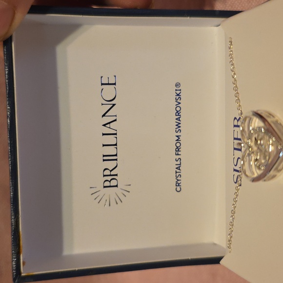 Sister Heart Pendant Necklace - Silver Plated - Picture 2 of 3